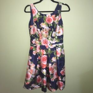 Navy Blue Floral Dress